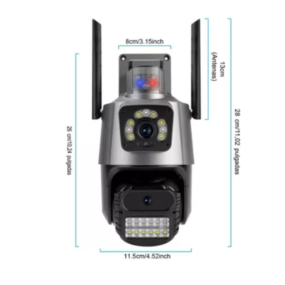 Camara De Seguridad para Exteriores de Doble Lente