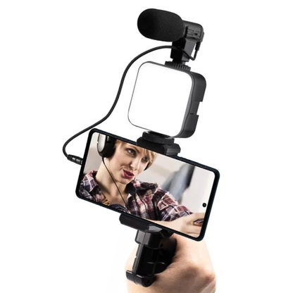 Tripode De Celular Con Luz Y Microfono