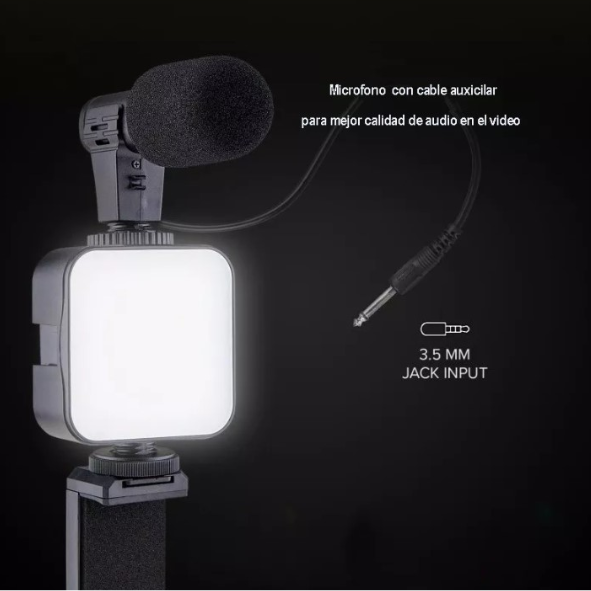 Tripode De Celular Con Luz Y Microfono