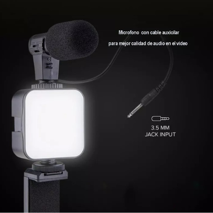 Tripode De Celular Con Luz Y Microfono